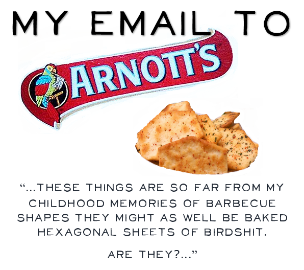 My email to Arnott's