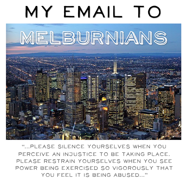 My email to Melburnians tile