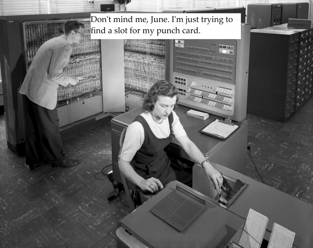 Old office image - with raunchy quote