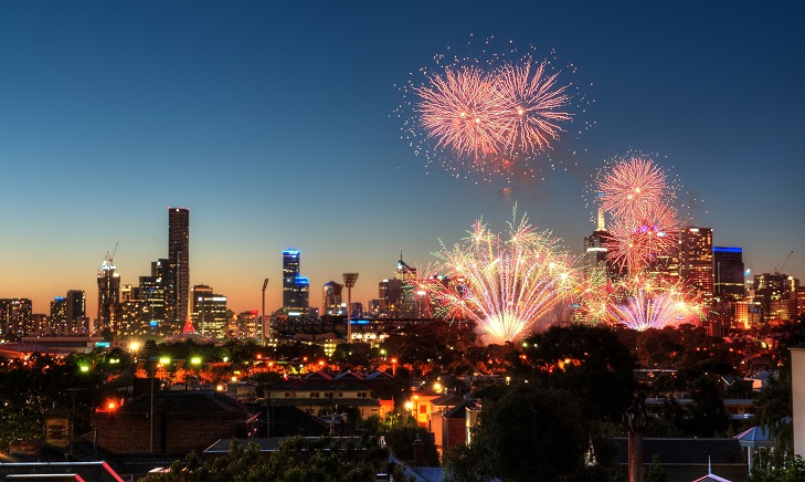 New Year fireworks, Melbourne 2014
