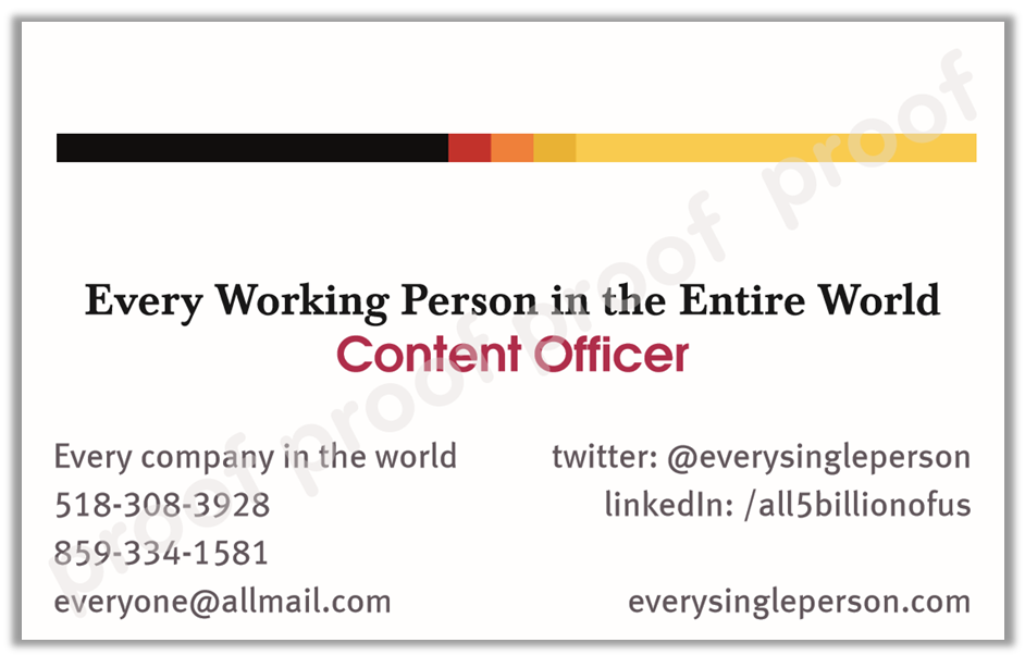 Content Officer business card