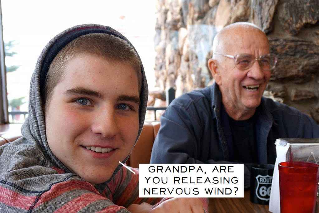 Grandpa and grandson - wind